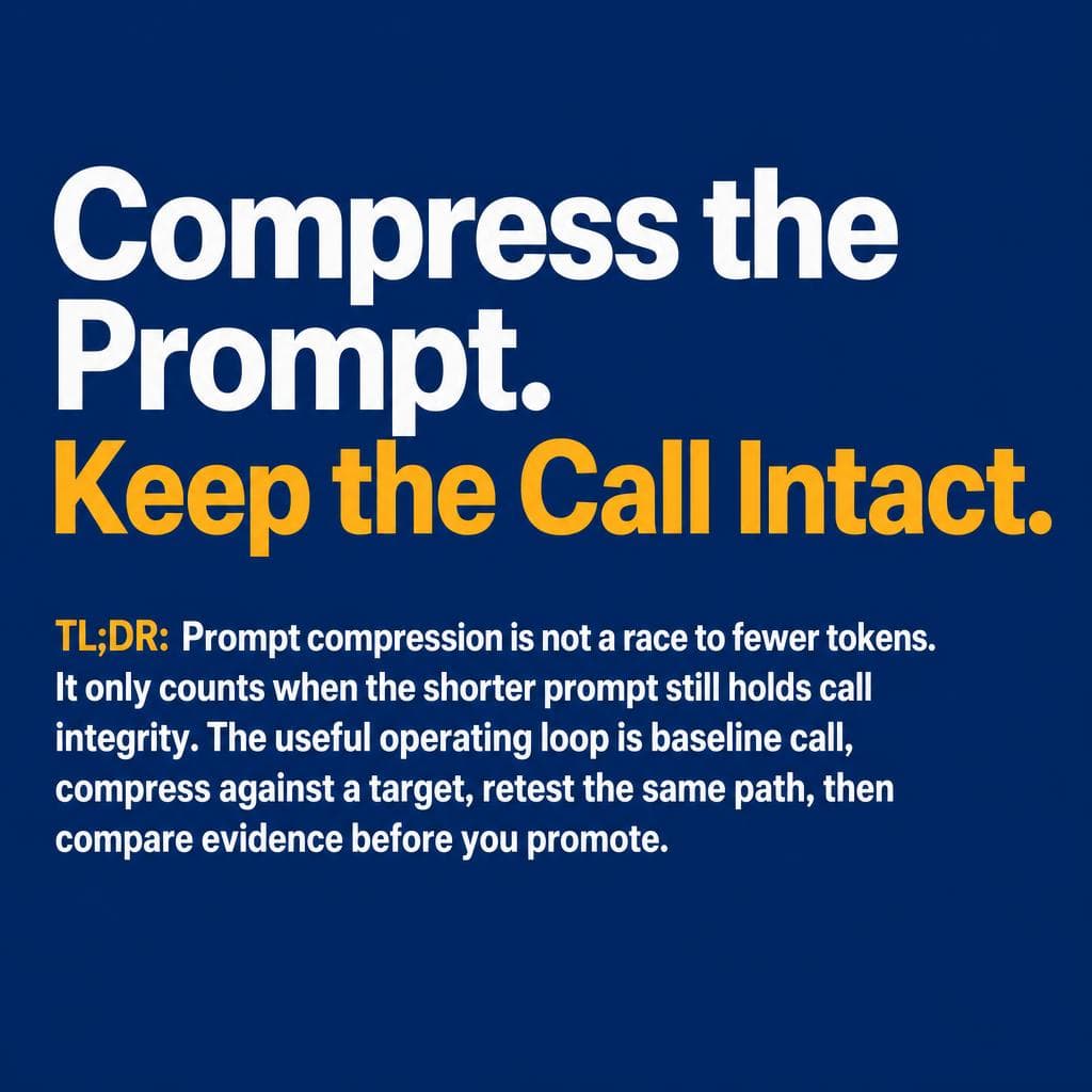 Hero image for Compress the Prompt. Keep the Call Intact.