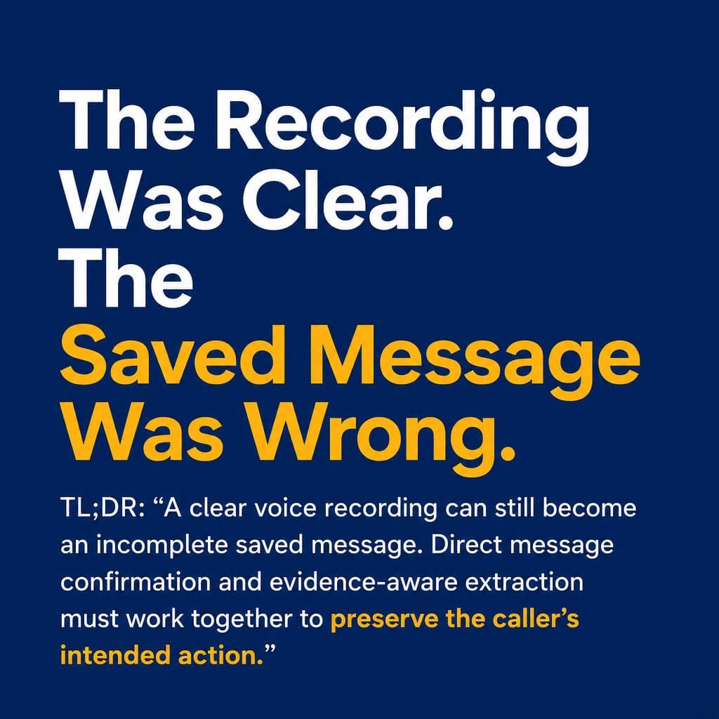 Hero image for The Recording Was Clear. The Saved Message Was Wrong.