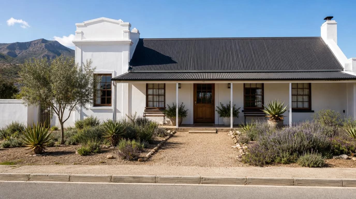 Front exterior and garden at 7 Karoo Lane