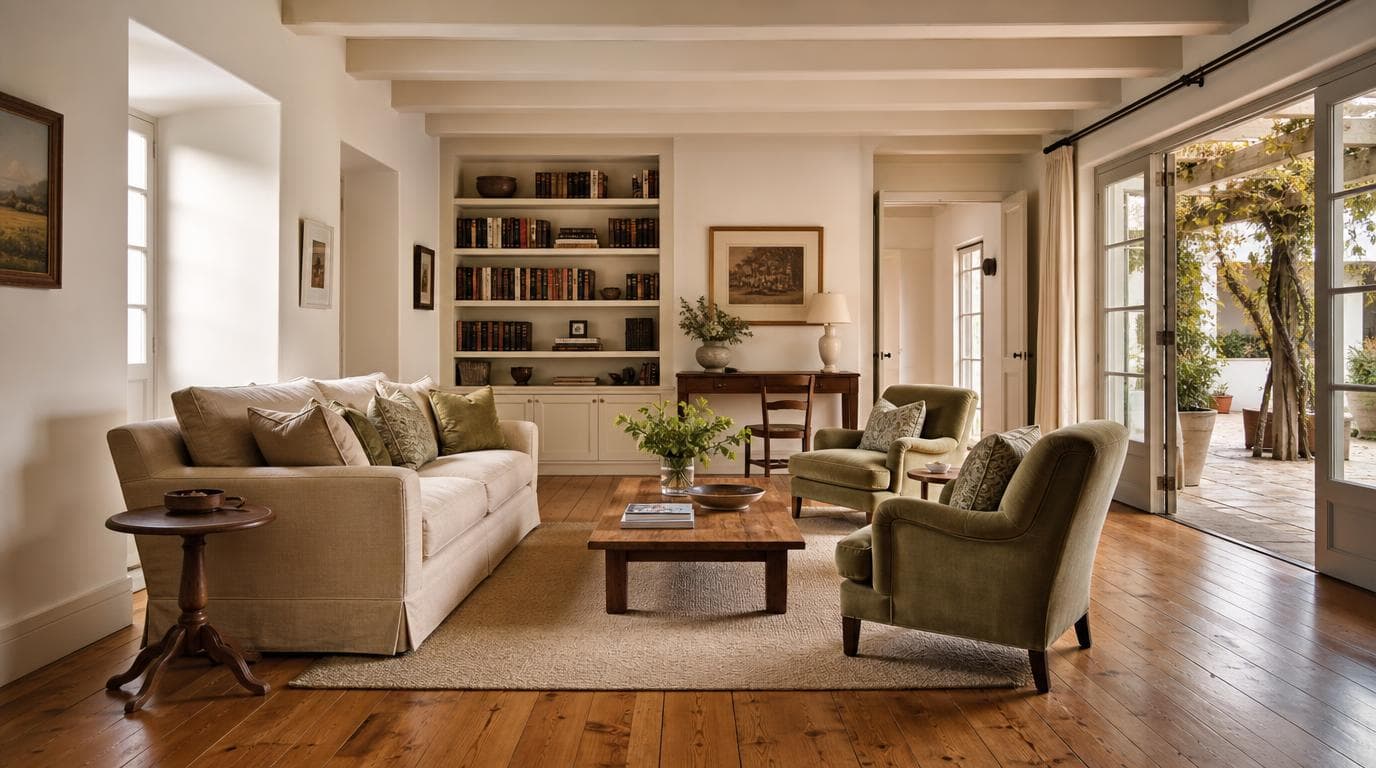 Living area with timber floors at 14 Vineyard Close