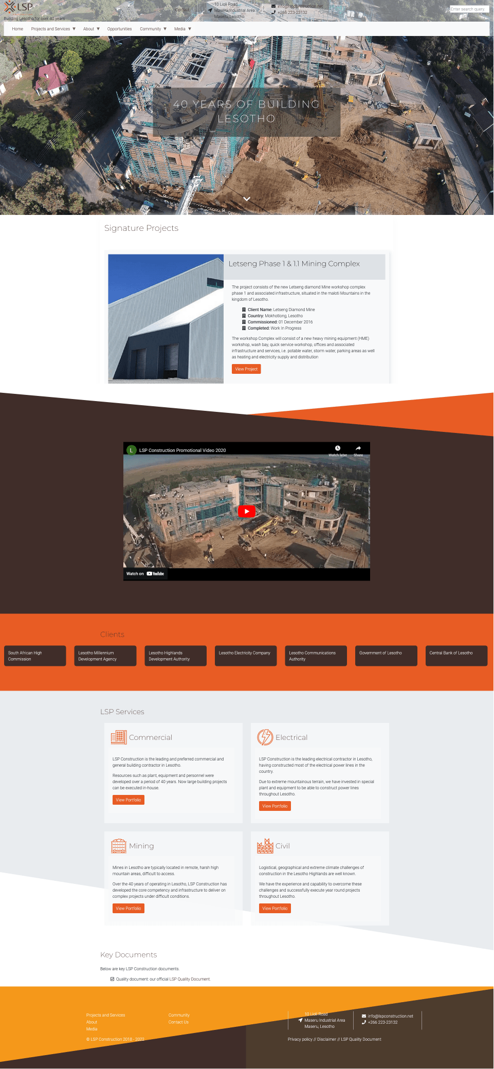LSP Construction Corporate Website