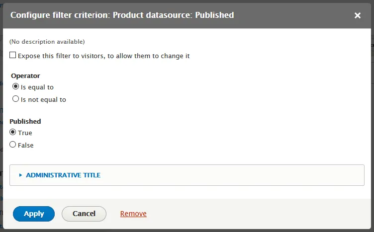 configure datasource filter