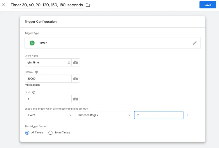 Configure the timer