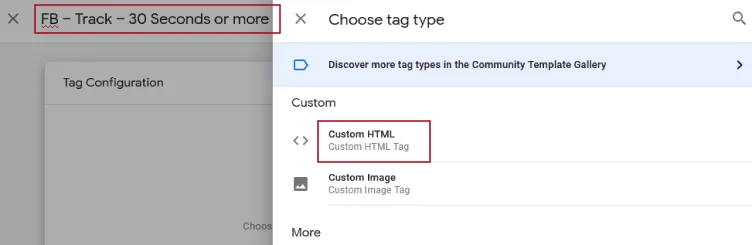 GTM - Custom Tag type