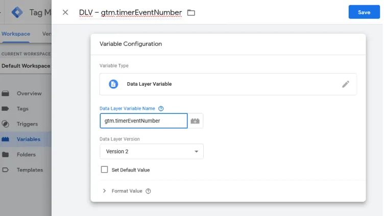 GTM name the variable