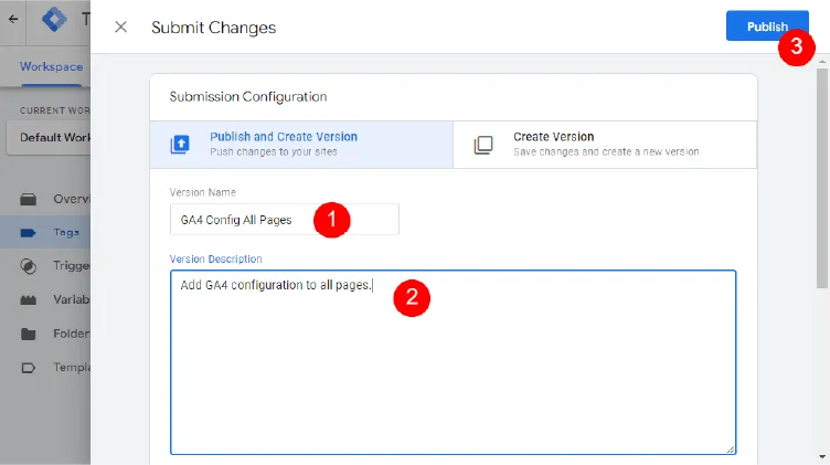 ente a container version name and description