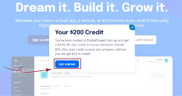 Digital Ocean Sign Up - $200 credit
