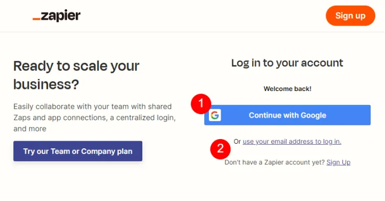 Zapier Central login