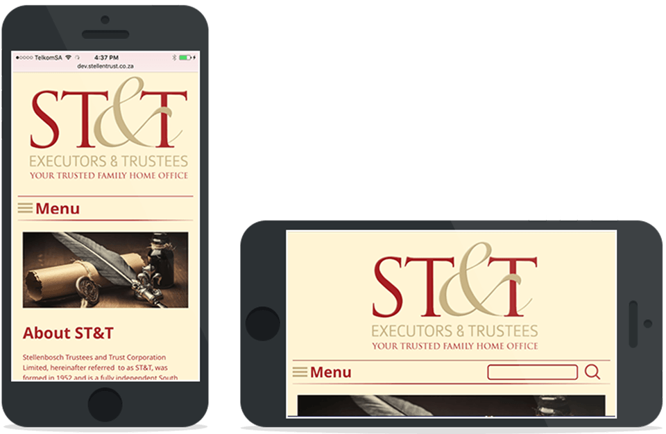 Portfolio | Stellentrust corporate website | smart phone view