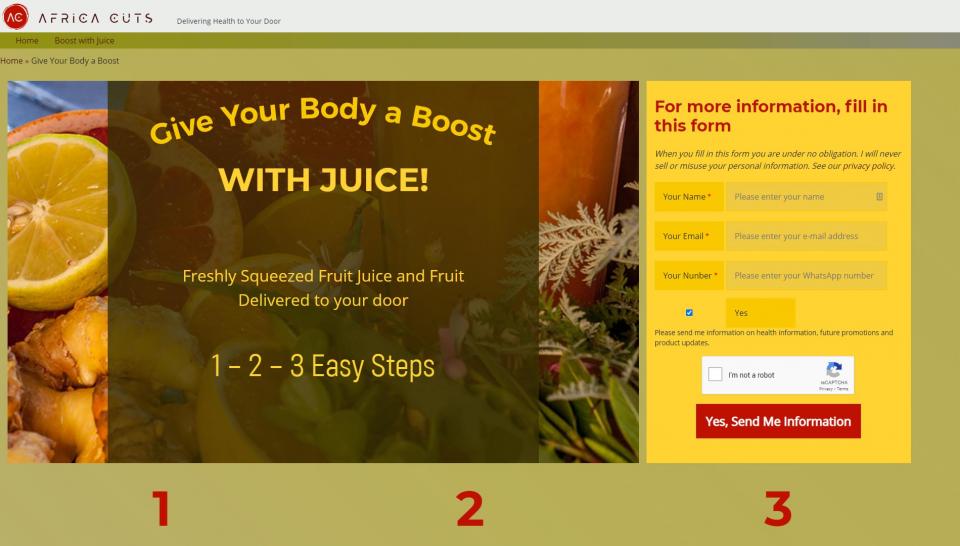 Facebook Boost With Juice Campaign | Sales Page